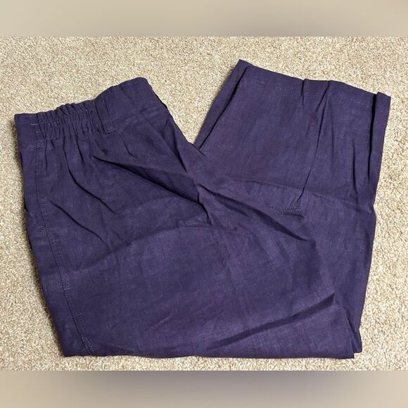 Sag Harbor Purple Linen Blend Capris Size 8P - Picture 7 of 8